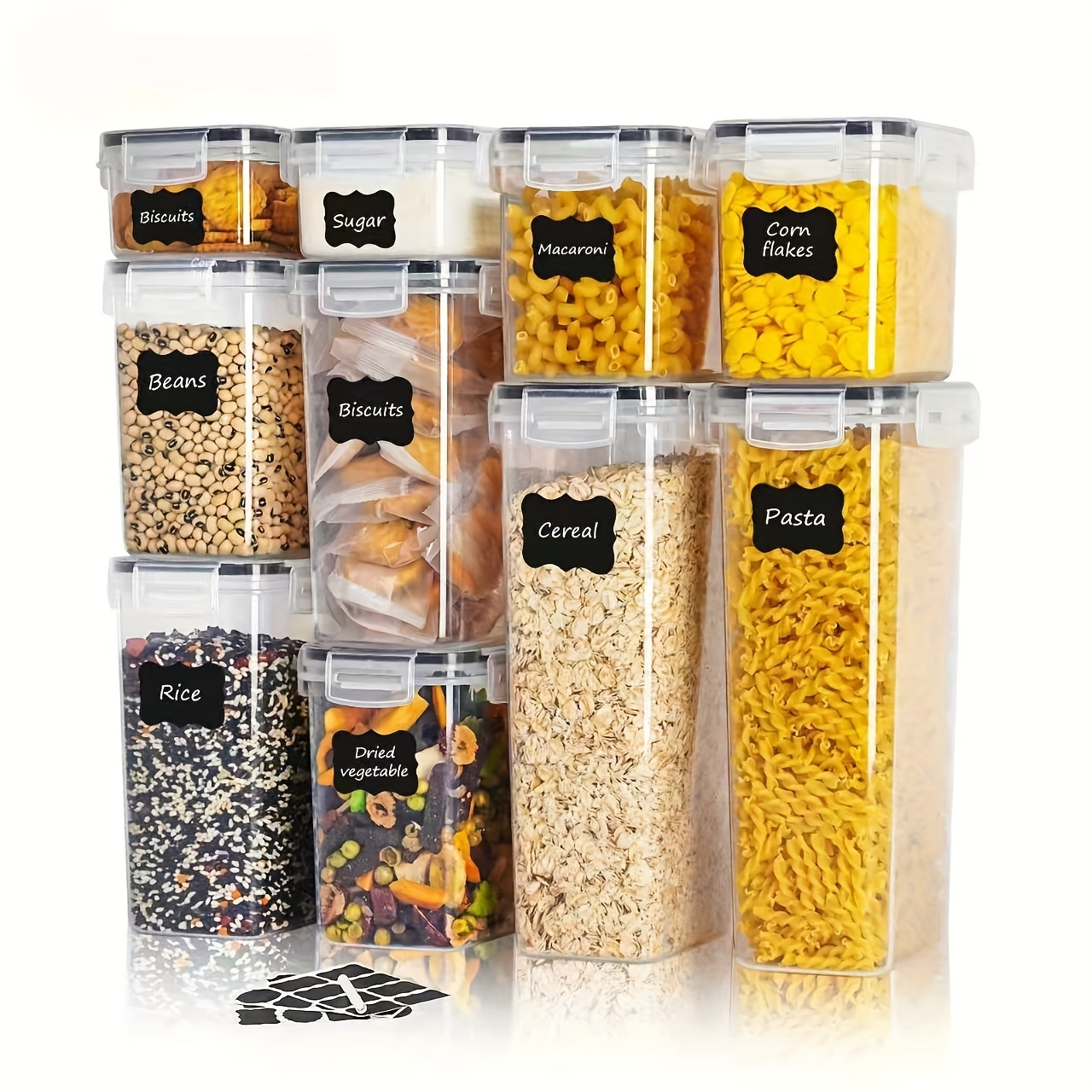 Set di 20 contenitori per alimenti con coperchi e guarnizioni per la conservazione e lo stoccaggio in cucina | Leroy Merlin