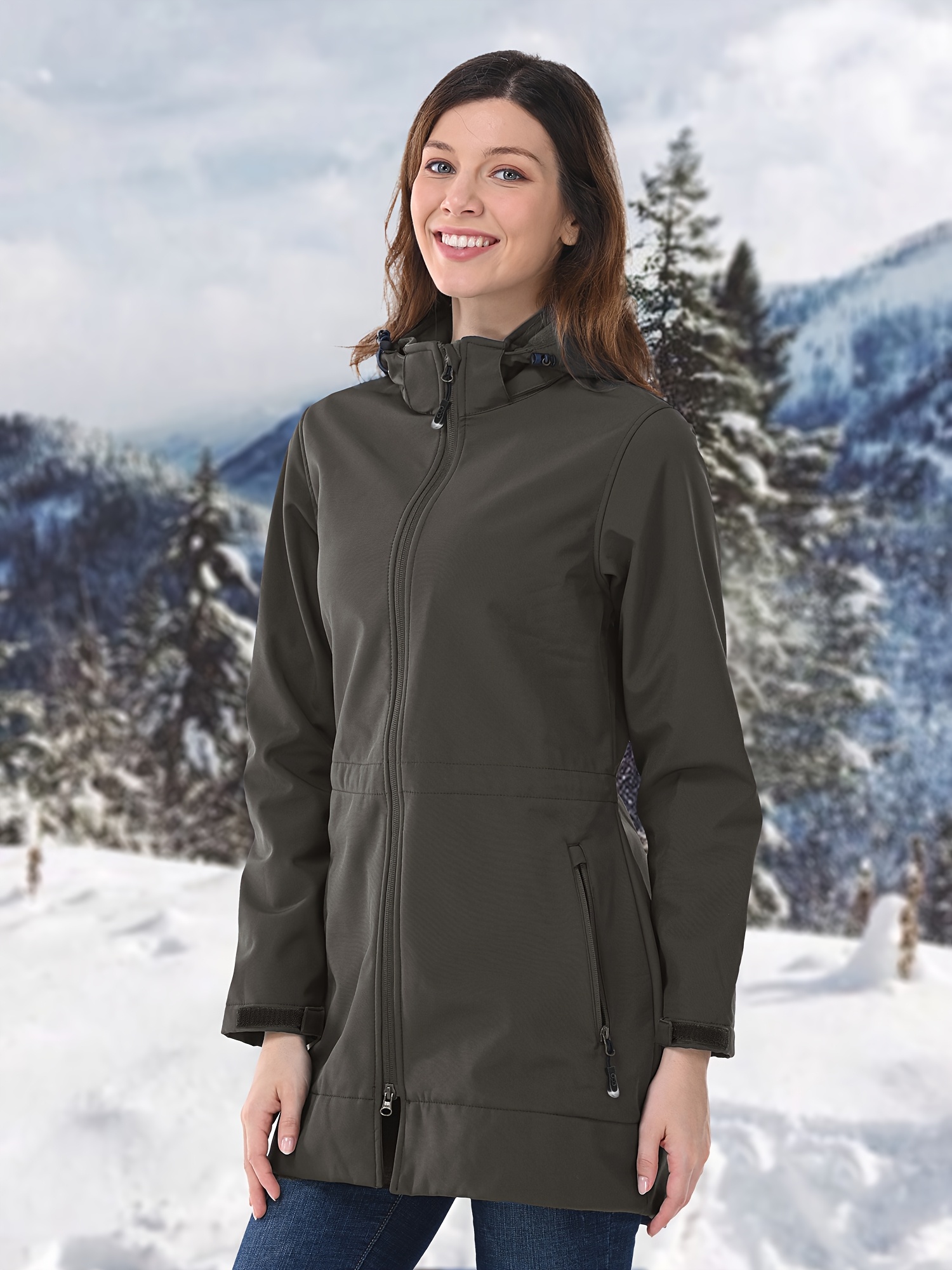 33 women's softshell hooded rain jacket fleece lined - Temu 33 women's softshell hooded rain jacket fleece lined - Temu
