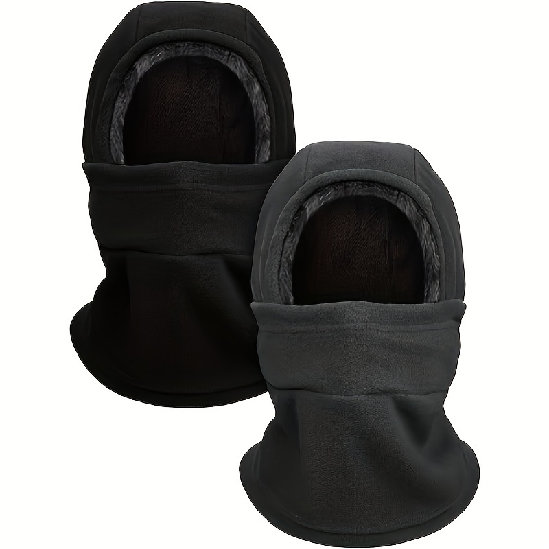 TEMU 2pcs, Autumn And Winter, Balaclava Hat, Cold And Windproof Hat, Hat Neck Cover Headscarf, Outdoor Cycling, Hooded Scarf, Skiing Riding Hat,