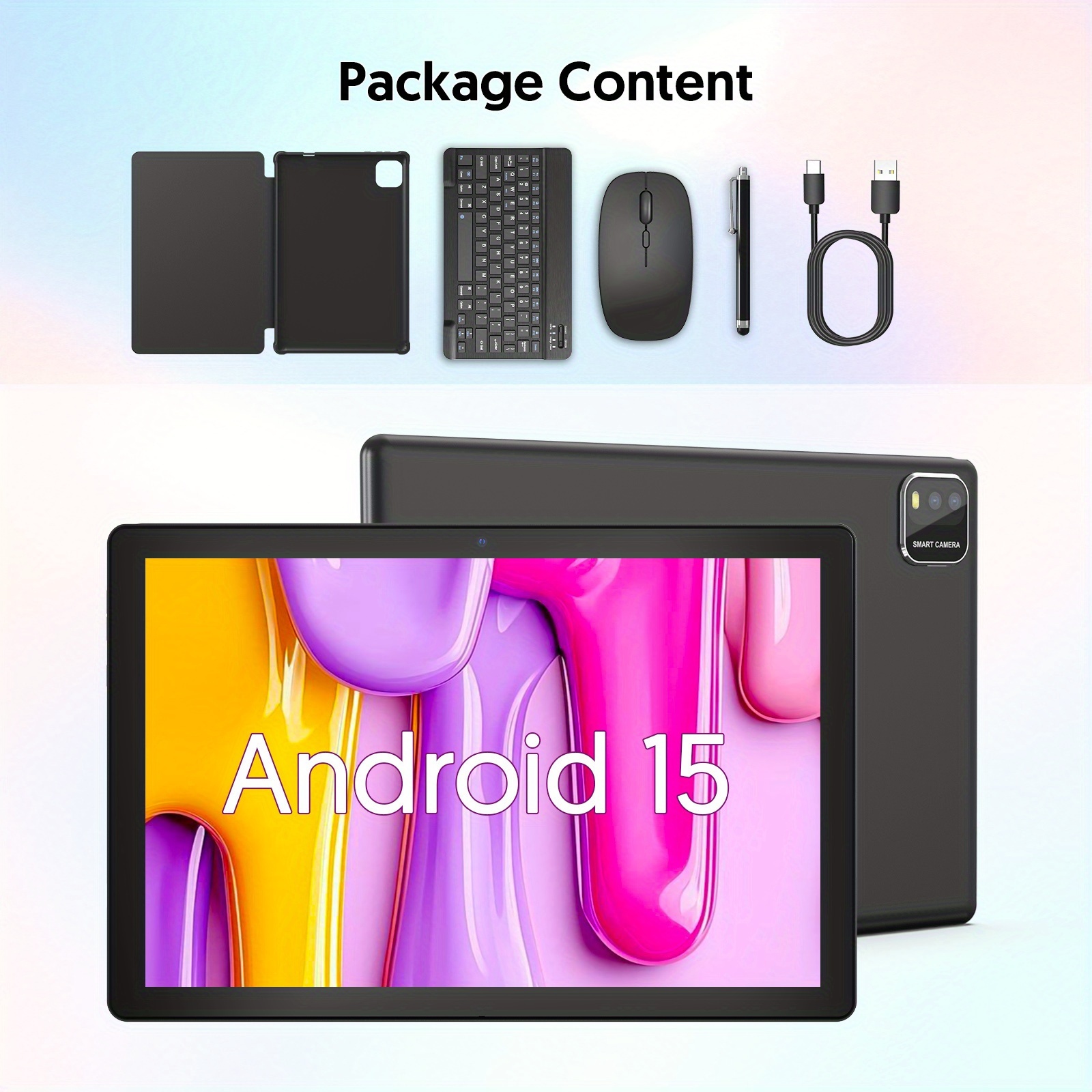 Image of An Tablet With A Keyboard, Featuring 15, -inch Display, 12gb (3+9) , 64gb Storage, Expandable To 1tb, A -core Processor, A 6000mah Battery, Dual Cameras Of 2.0mp And 8.0mp, 5g Wifi6, Tablet, Pad