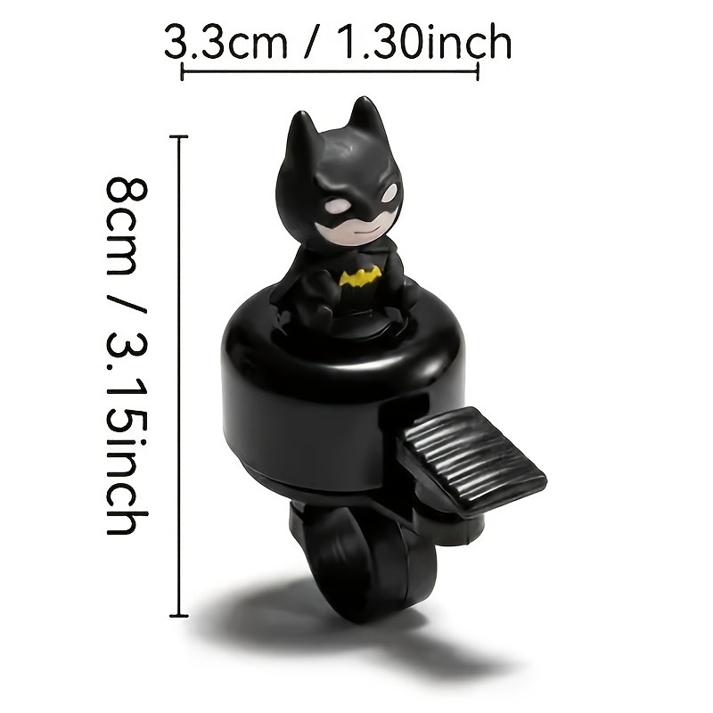 TEMU 1pc Batman Figure Bicycle Bell, Cute Batman Character Design With Body, Bat-signal Embellishment, Fits Most Handlebars, Press To Sound Clear And