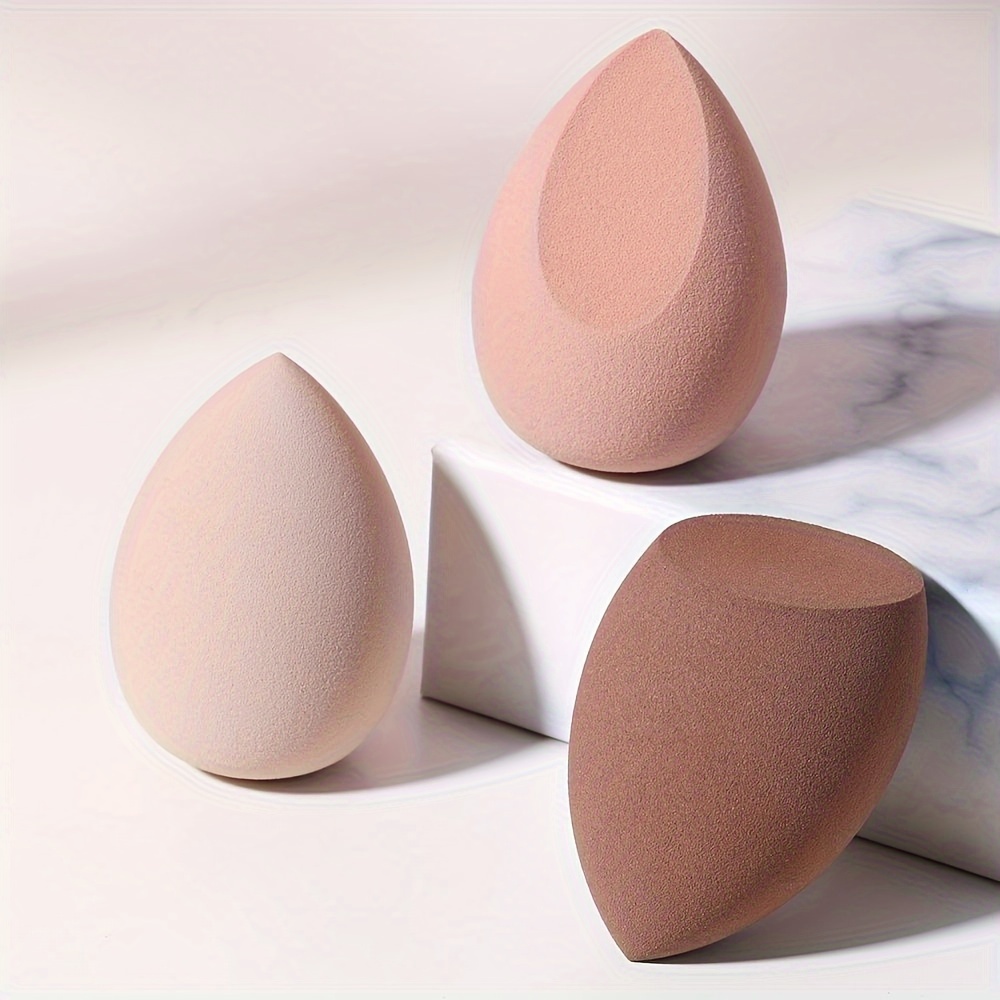 

3pcs Makeup Sponge, Dry & Wet Use Beauty Blender, Water-activated Expanding Egg-shaped Cosmetic Sponges, Multifunctional Makeup Applicators For Foundation And Concealer