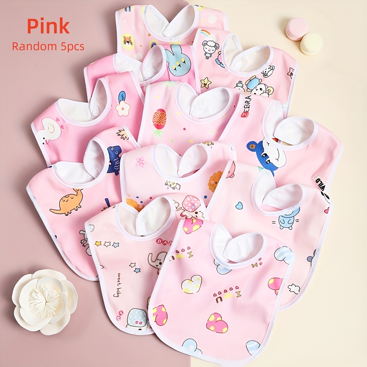 Random Pattern 5pcs Set Of U-shaped Bibs