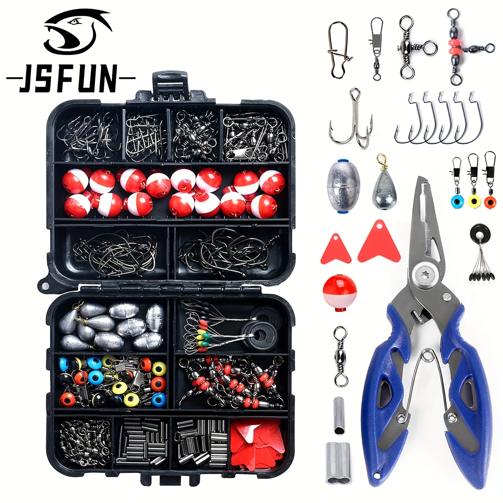 

A Set Of 264 Fishing Tackle Accessories Rigging, Suitable For Sea And Fishing, Without Battery