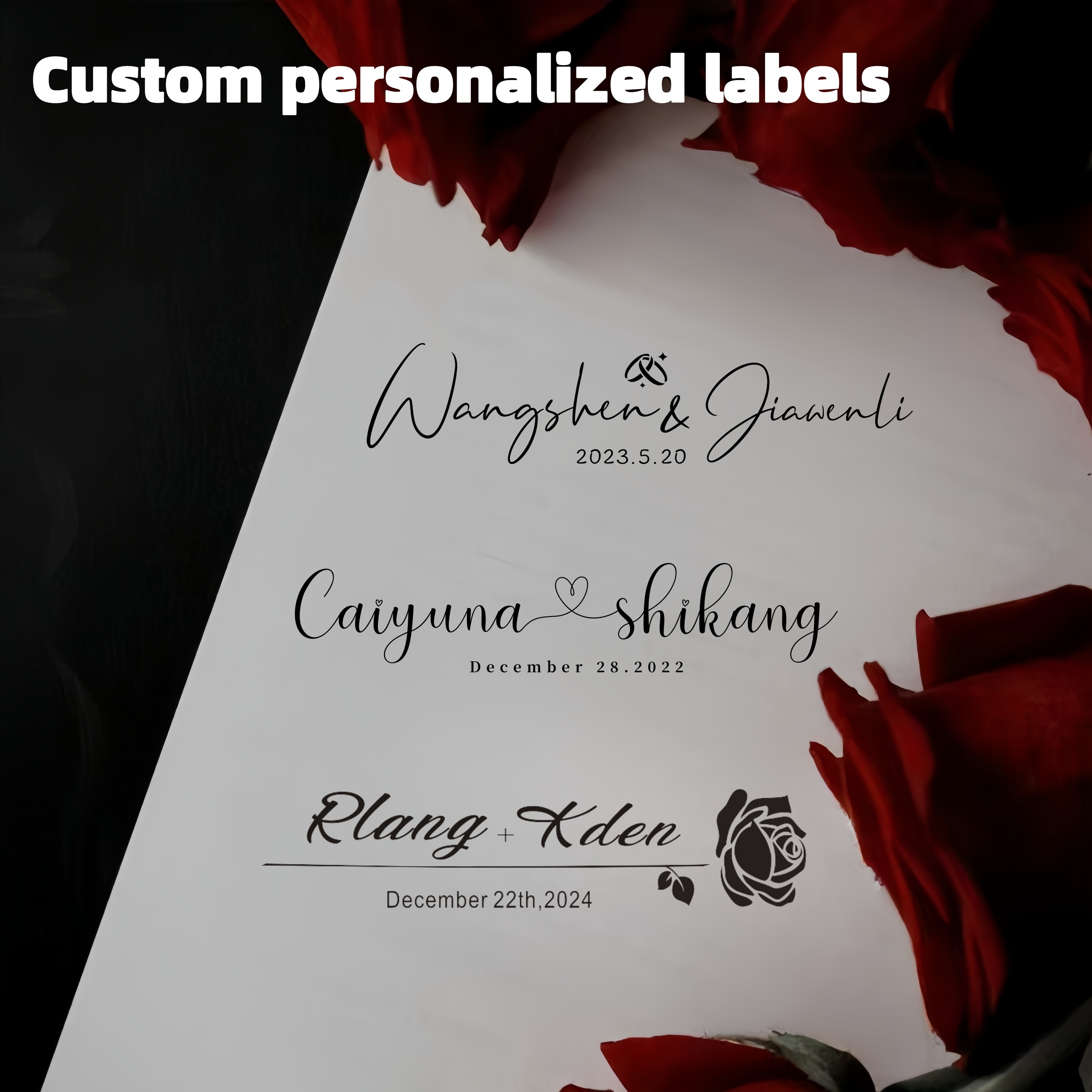 

80pcs Personalized Label Stickers, Transparent Waterproof Label Stickers For Weddings, Birthdays, Celebrations And Anniversaries