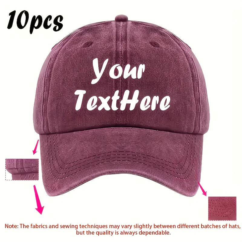 5pcs Adjustable Unisex Baseball Caps for Custom Logo
