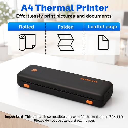 f12 a4 inkless thermal printer wireless supports standard letter paper ideal for modern and travel starter paper roll