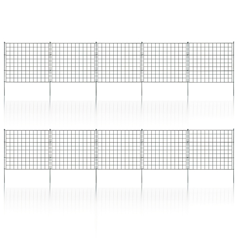 TEMU 5pcs/10pcs/15pcs Pond Fence Set, Golden Metal Plug-in Fence, Rust-proof Golden Metal Fence, Garden Fence, Outdoor Weatherproof Fence, Camping