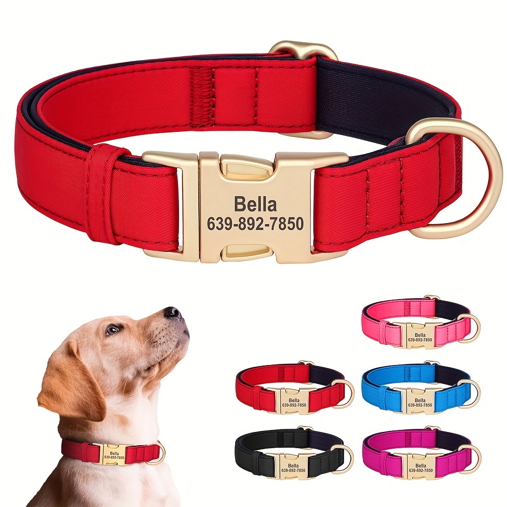 Personalized Dog Collar with Custom Engraving, Durable Polyamide Material, Waterproof & Quick-Dry, Comfortable Soft Lining, Strong Adjustable Collar for Small to Large Dogs - For Dog Owners - Suitable for Daily Walks, Outdoor Activities & Training - 