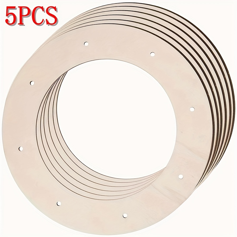 TEMU 5 piezas de de corte para corona de flores de manualidades de madera para pintura DIY, , , Día de San Valentín, boda, colgante de madera,