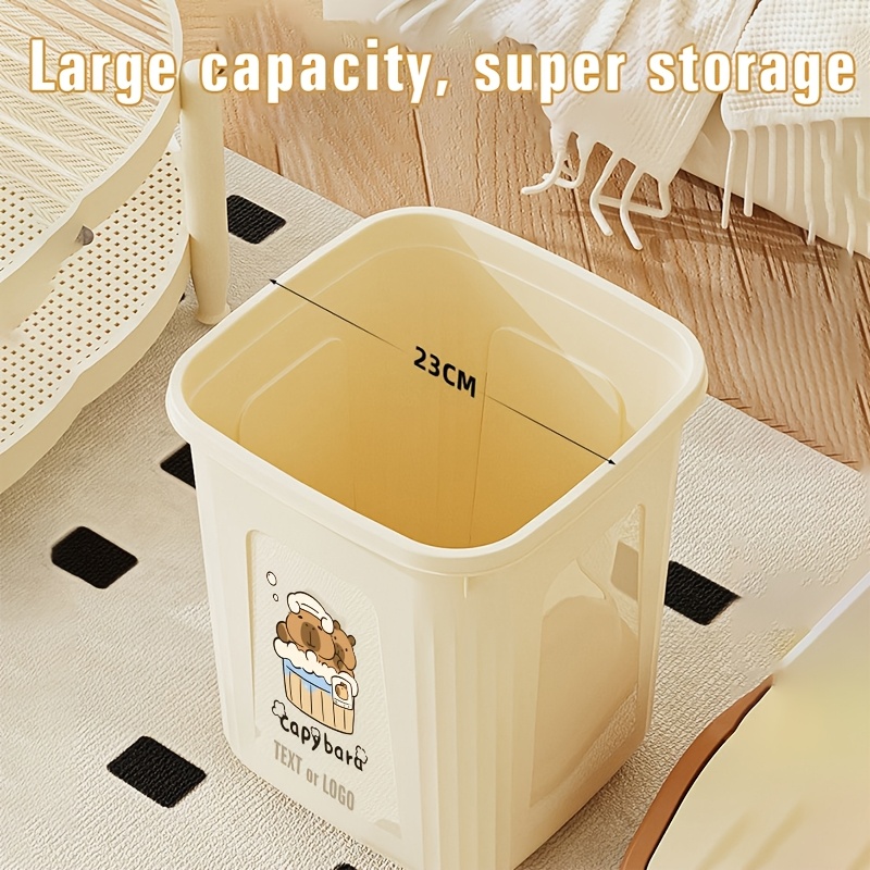 capybarafamily capybara compatible for small spaces trash can   open   rectangular waste bin space saving pp plastic   suitable for toilet bedside under sink compact discreet bin multi color options Product details 2