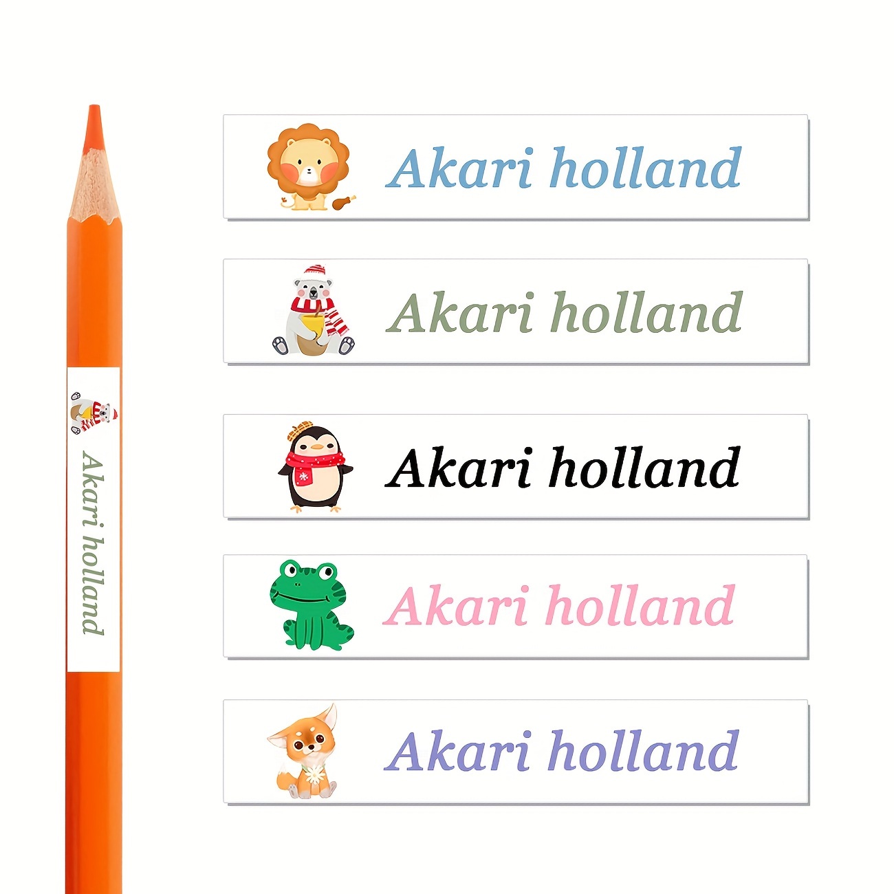 

[customized] Personalized Waterproof Labels, Custom Pencil Labels For School Supplies, Lunch Boxes, Books, Water Cups, Toothbrush Labels, 2 Inches X 0.31 Inches, A Set Of 180 Stickers