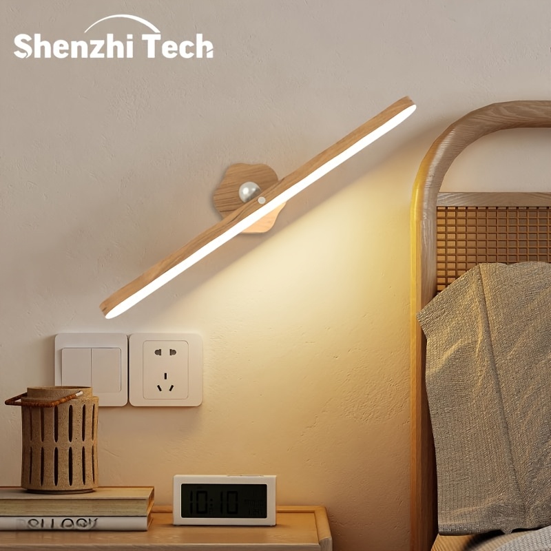 

d'Armoire LED Shenzhi Tech, Lampe Murale Rotative, Veilleuse Rechargeable USB C, Lampe de Chevet Dimmable pour Maison, Chambre, Salle de Bain, Cuisine