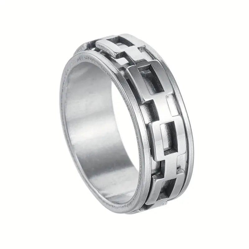 1pc unisex punk style rotating stainless steel ring fashionable opener trendy jewelry gift for men no enamel stainless steel body Product details 1