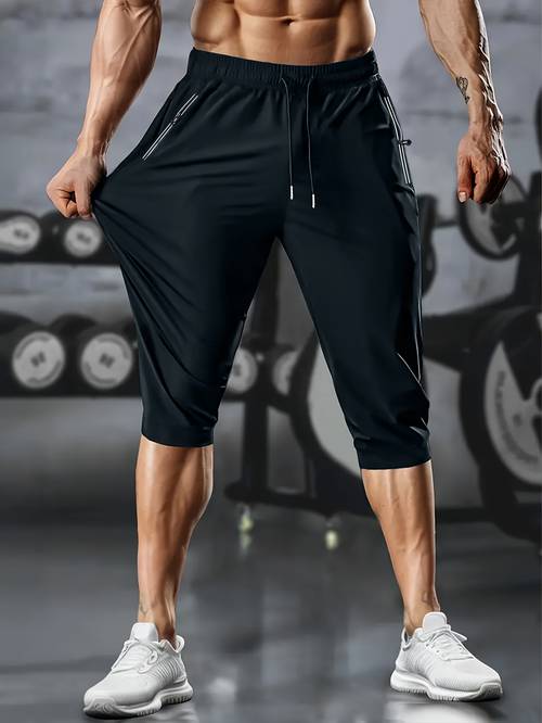 new summer mens casual capri pants quick drying and comfortable mens trousers