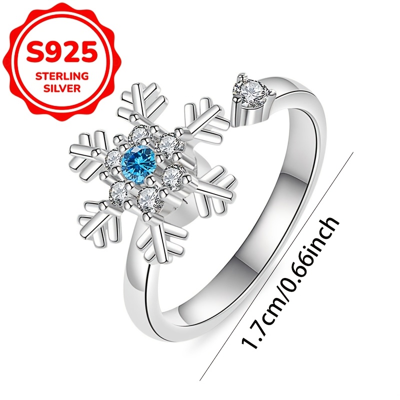 Women's S925 Rotatable Snowflake Ring