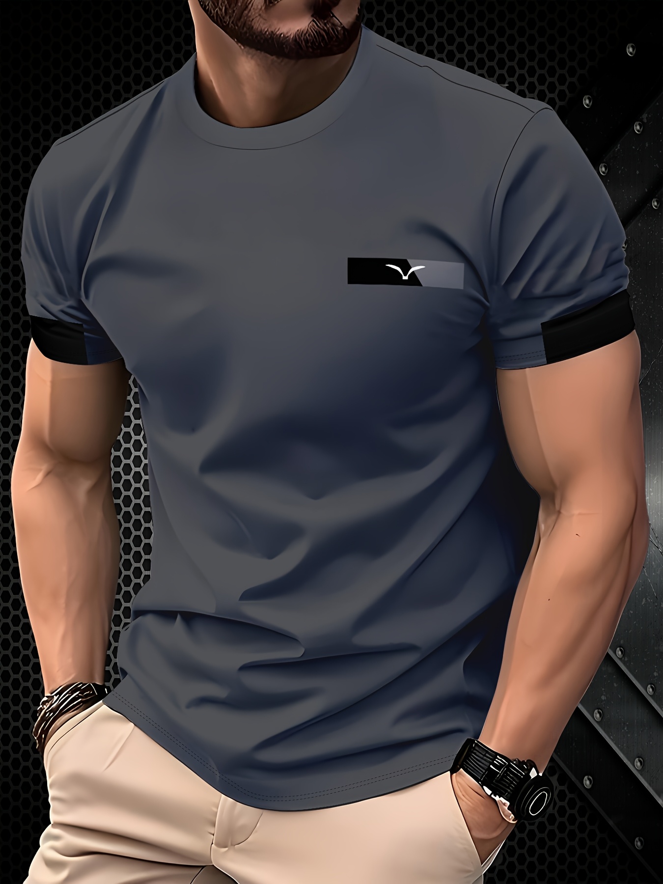 Dark Gray Goose Logo Men'S Stylish T-Shirt