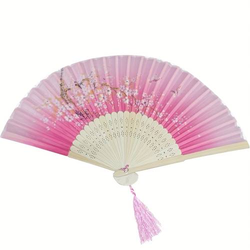 elegant 1920s chinese inspired floral handheld folding fan weddings parties and gifts