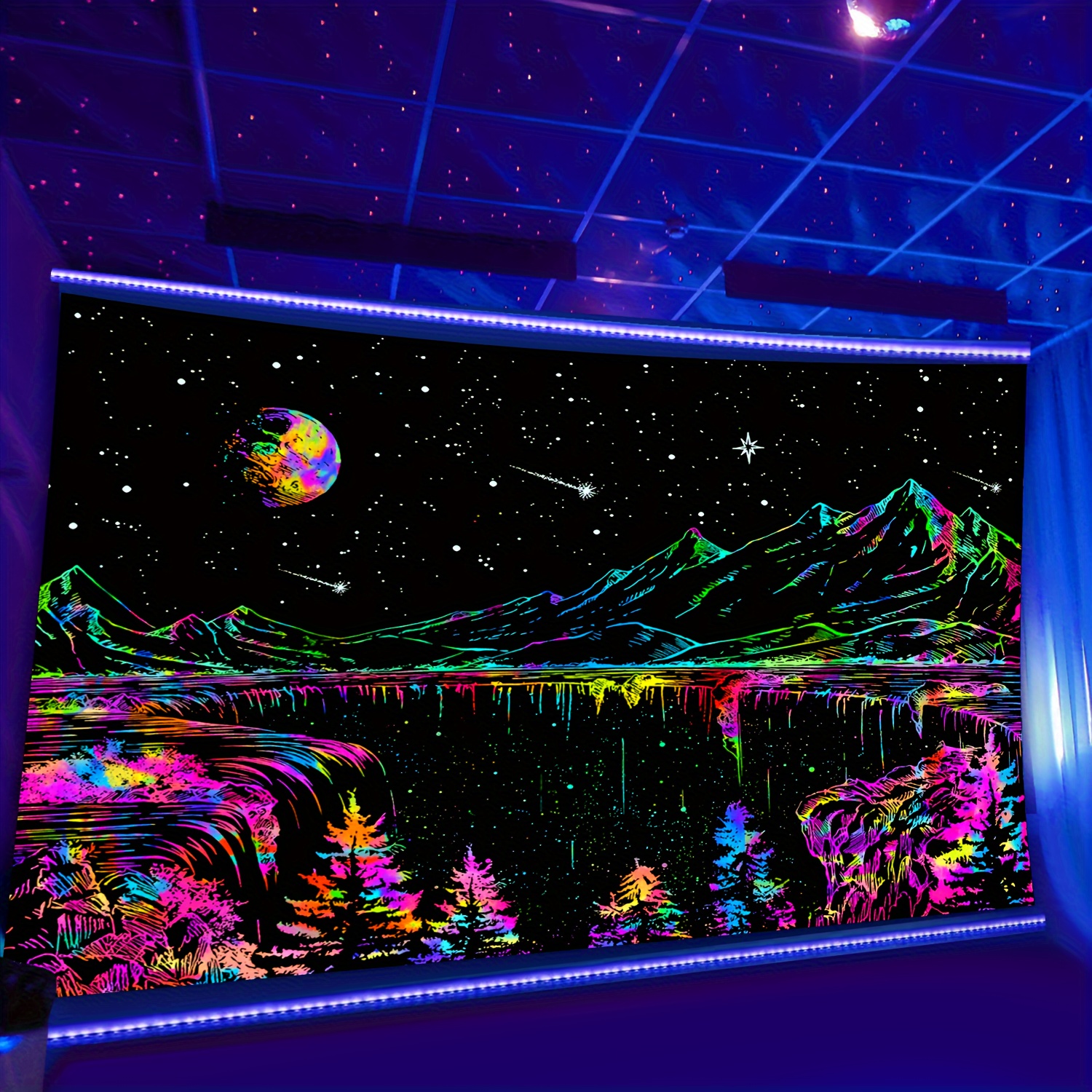 

1pc Fluorescent , Aesthetic And Uv , Hanging For / Decor/ , Free Installation Package