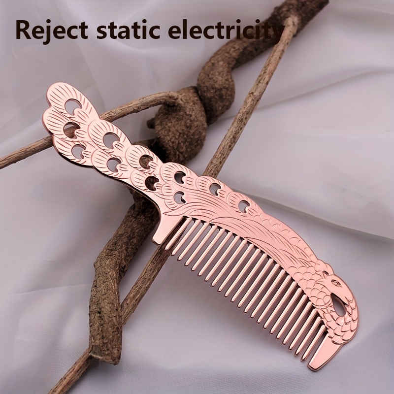 Elegant Copper Hair Combs ELEGANT HAIR COMB Floral Irredescent Copper-Vntg-Look Classy  main image 4