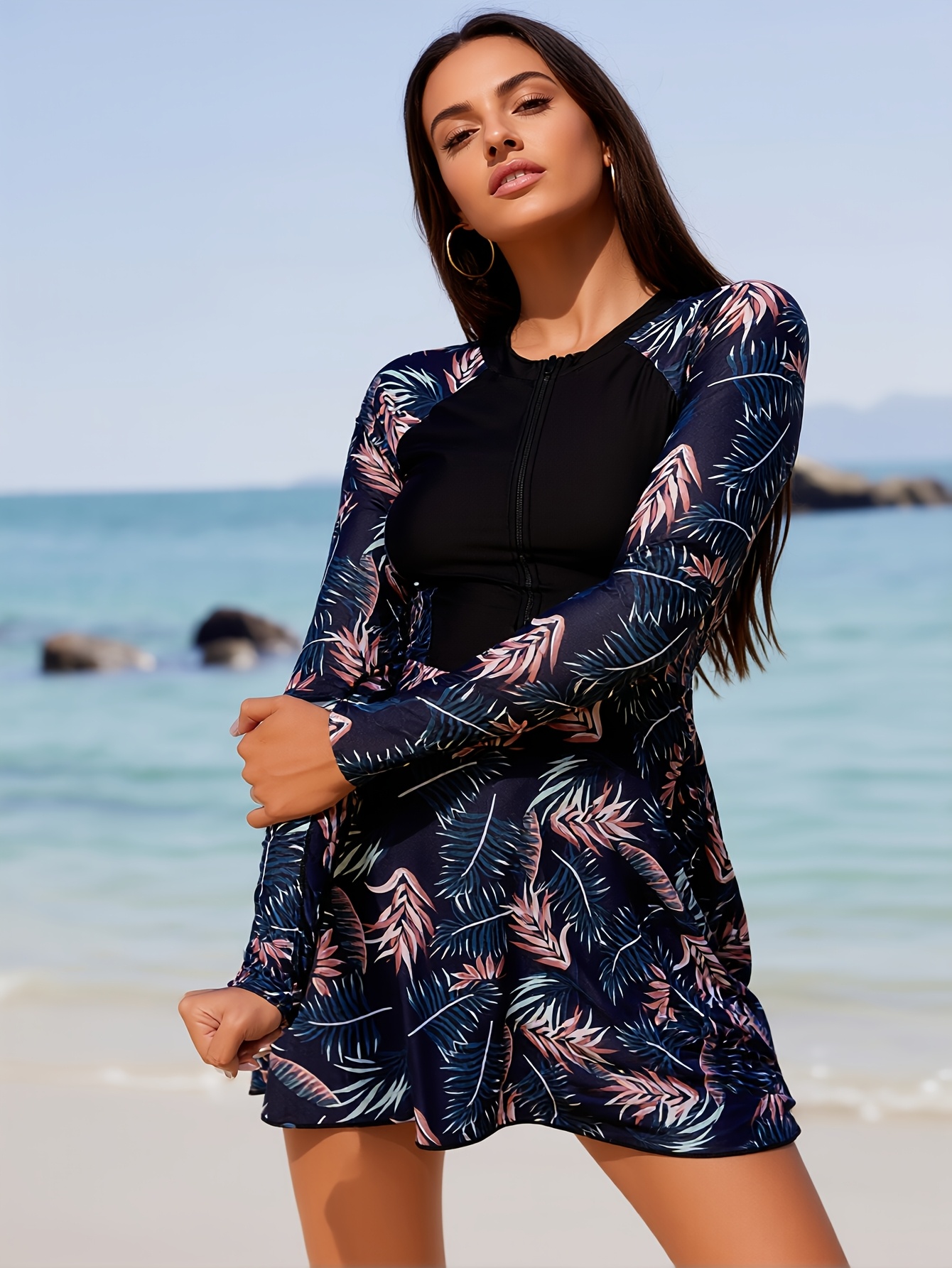 knee length dresses for ladies Line in The Sand - Splash Around Swim Dress