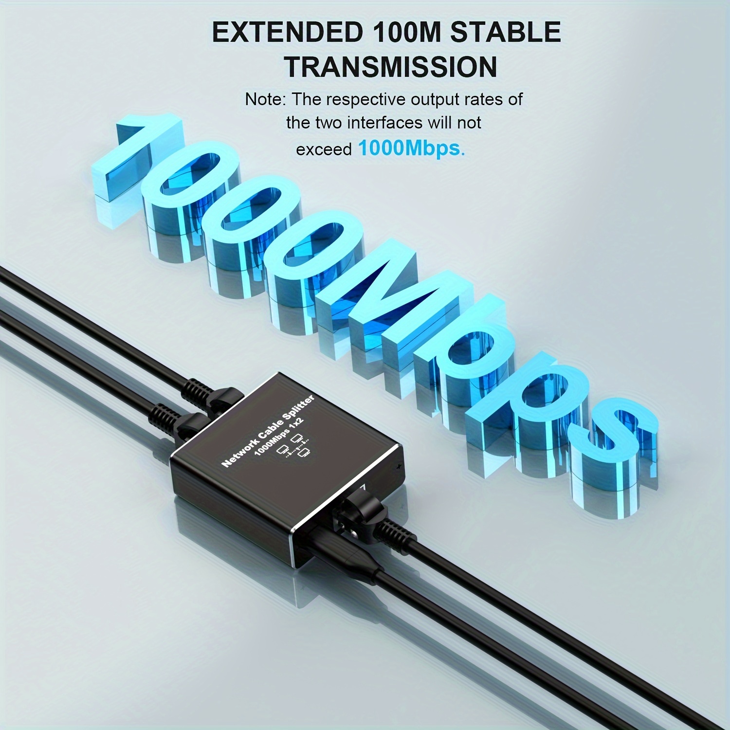 Répartiteur Ethernet 1 Vers 2 RJ45 100 Mbps – Splitter LAN Avec Câble USB – Partage Connexion Sur 2 Appareils Simultanément