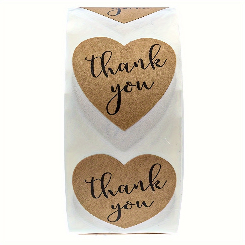 Image of 500pcs Of Heart-shaped Sealing Stickers For Scrapbooking And Packaging, Made Of Natural Paper, 1 Inch In Size