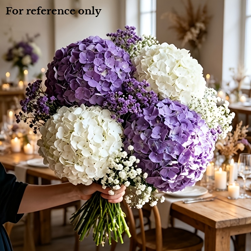 24pcs simulation bouquet set 2 large 20 combination white and purple color scheme is super gentle used for wedding hand bouquets valentines day decorations party decorations and indoor and outdoor home decor