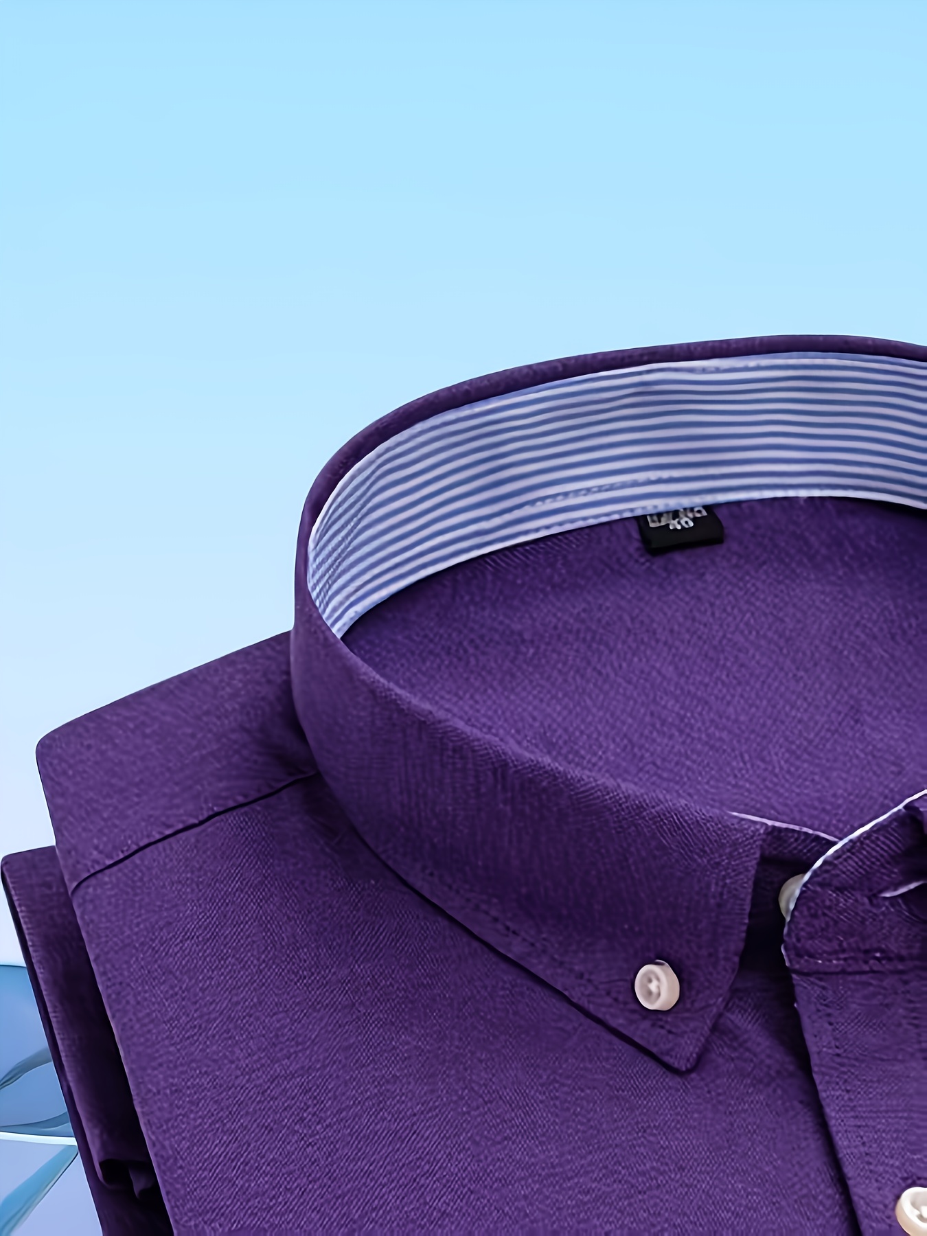 قميص رجالي عصري كاجوال بأكمام طويلة من قماش أكسفورد | مطرز، بأزرار، مناسب للعطلات وعصرية، متوفر بألوان متعددة