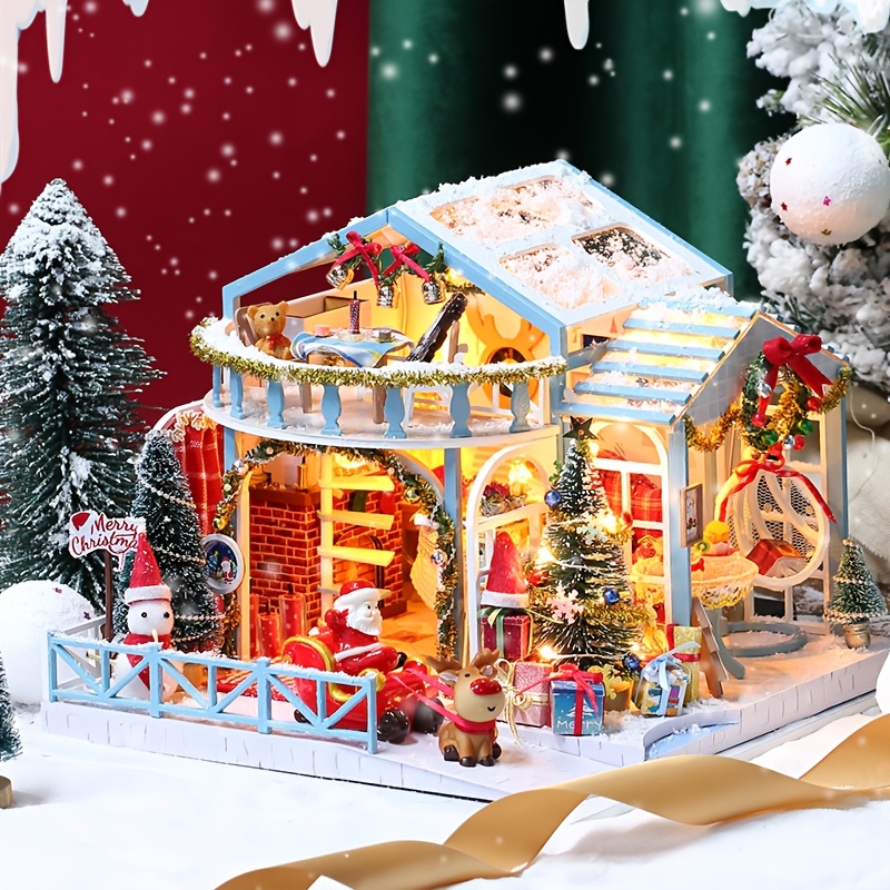 Model Cabin Kerst Handgemaakt Cadeau Gemonteerd Houten Huis Verjaardagscadeau voor 3D Creatief Knutsel Huis Kantoor Decoratief Stuk Kamerdecoratie