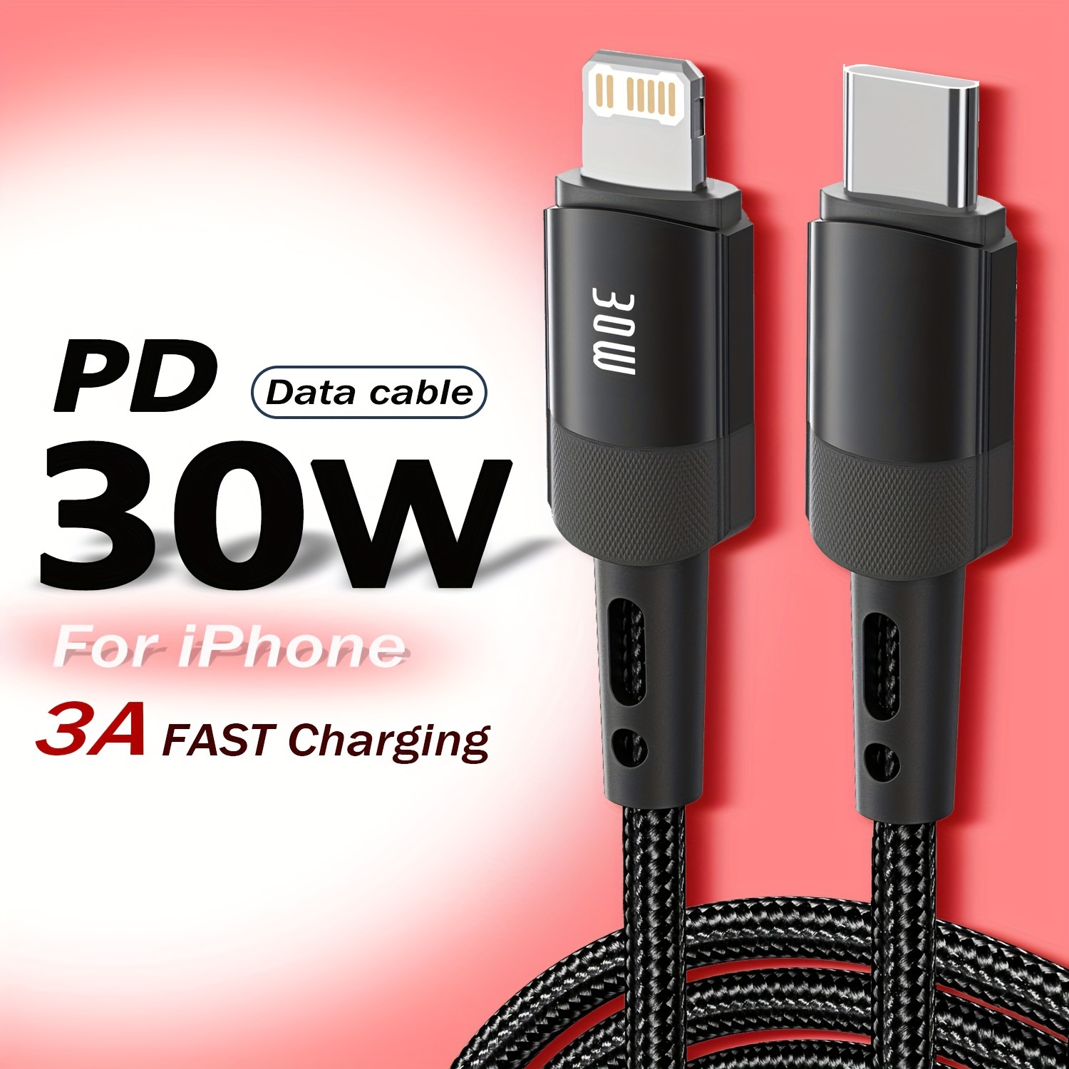 

Pd 30w Fast Charging Cable, Mfi Certified Usb-c To Round Nylon Cord, Male To Male, 20-30w Power Output, Data Transmission Compatible With Iphone 14/13/12/11 Pro/xs Max/xr/xs/x/8/7/plus/6s/6/se//mini