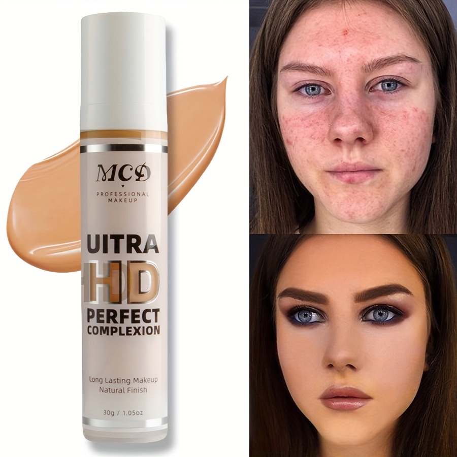 

Full Coverage Concealer, Natural Matte Finish, Waterproof Long Lasting Liquid Foundation Suitable For Concealing Dark Circles Acne Blemishes