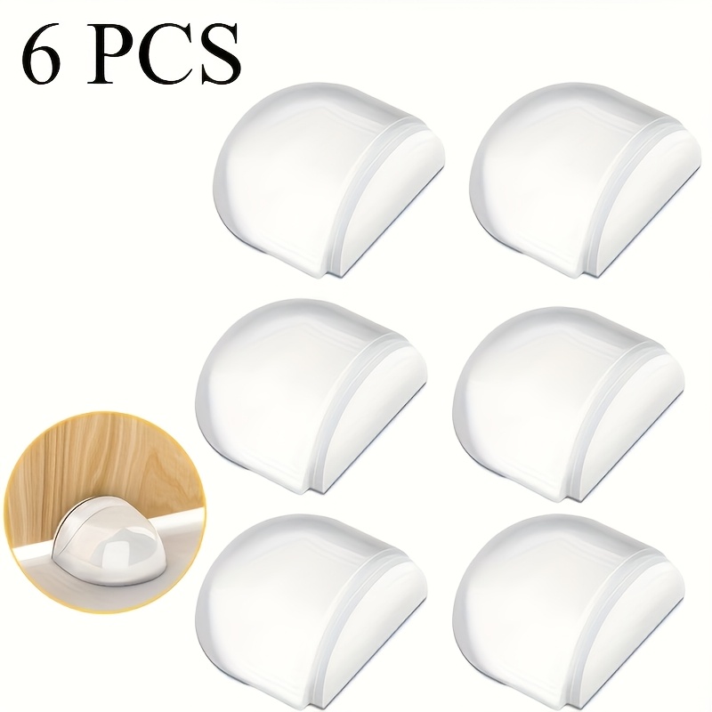 TEMU Juego de 6 topes de puerta transparentes - Almohadillas autoadhesivas anticolisión y antideslizantes para muebles sin perforación, topes de