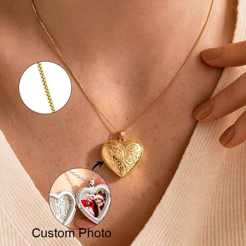 Customized Photo Heart-Shaped Necklace — Stylish Gift for Her