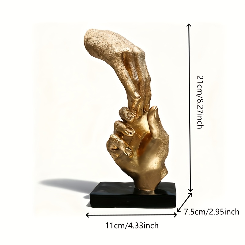 TEMU 1pc Desktop Sculpture, Suitable For Home Decor, Room Decoration, Terrace Decoration, Garden Decoration Golden Art Sculpture - Display Cabinet