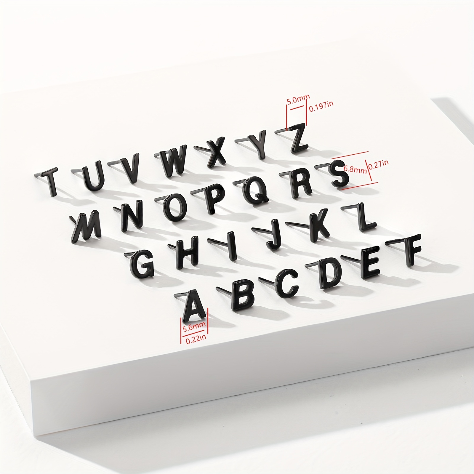 A Alphabet Ceramic Stud Earrings Hypoallergenic Ideal for Daily Wear