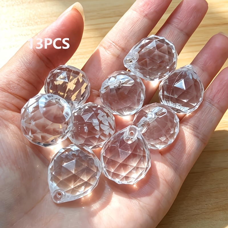 TEMU 13pcs Set Of Crystal Pendants, Catchers, Refracting , Hanging Decorations, Room Decoration, Holiday Decoration, Suitable For Home And Garden