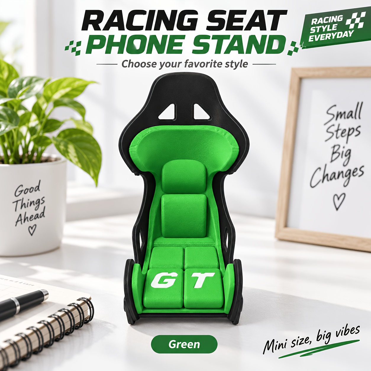 TEMU Racing Seat Phone Stand, Gt-style Desktop Cell Phone Holder For Viewing & Video Calls, Mini Desk Decor For , Gift For Car Enthusiasts