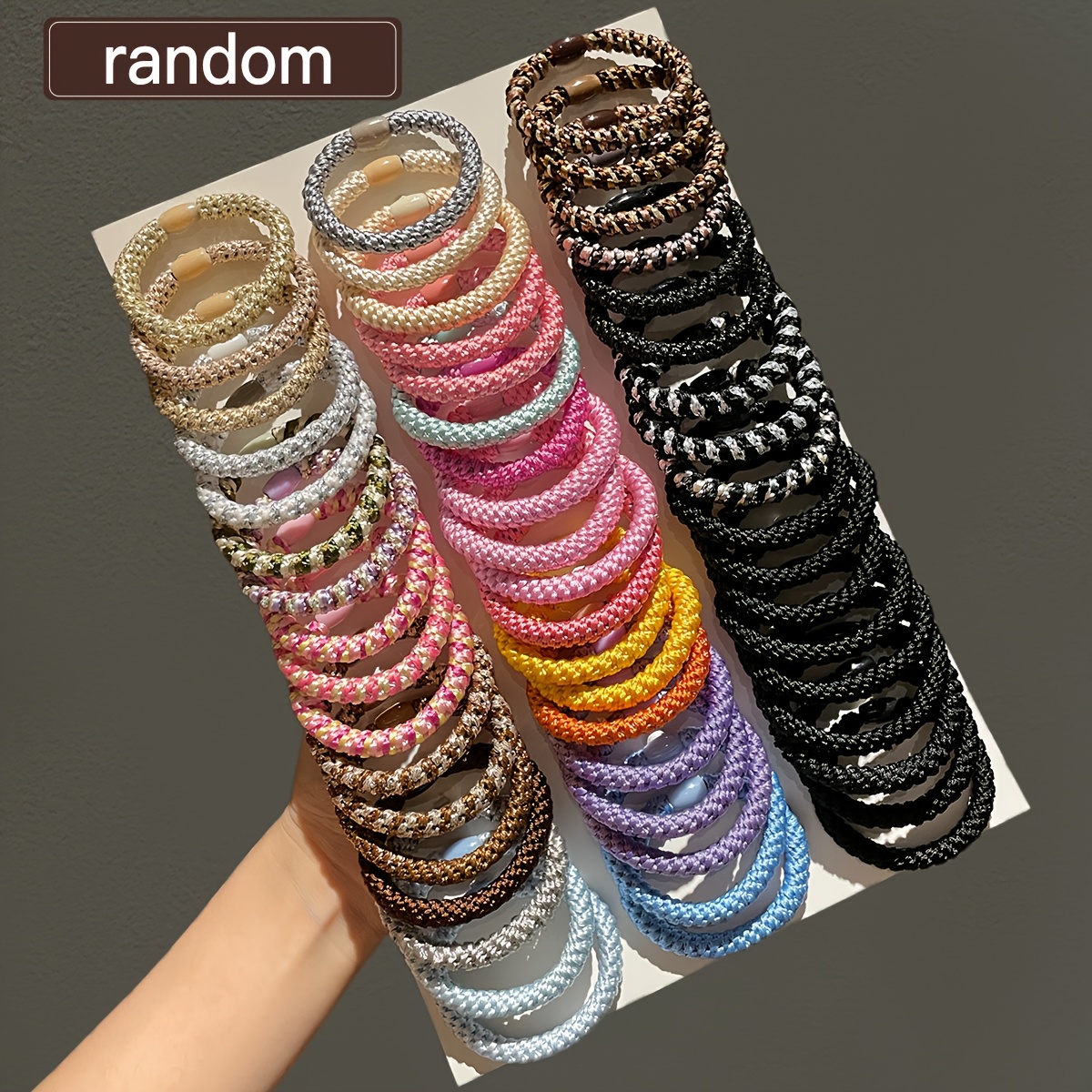 3/12/18pcs Random Style Women's Hair Ties, Multiple Colours