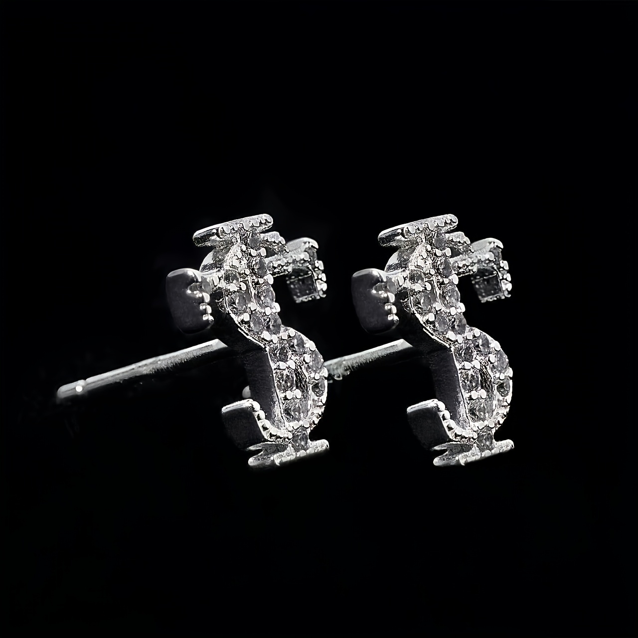 Women's Minimalist 3D 'STK' Letter Stud Earrings, Geometric Style