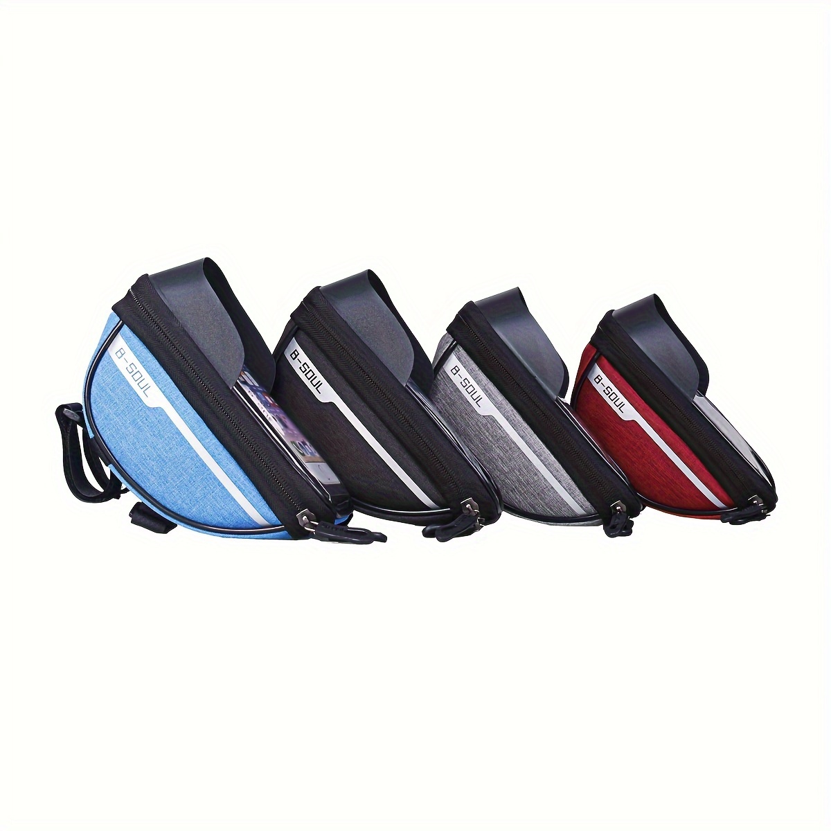 1pc B-SOUL Touch Screen Compatible Polyester Bike Bag, Adjustable Strap Mountain Bicycle Handlebar Pouch for Cycling