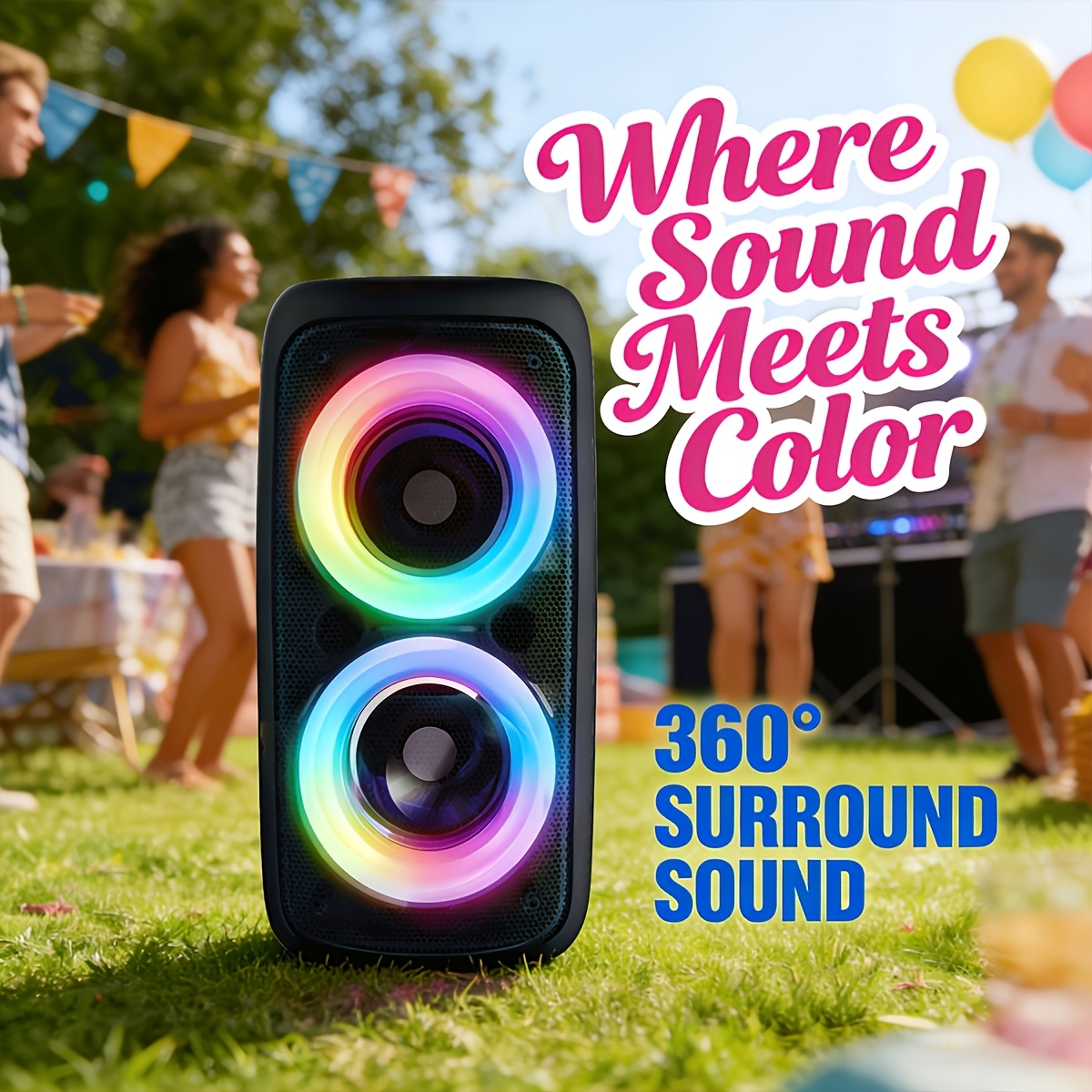 Portable Wireless Speaker System With Subwoofer - , Dj, Surround Sound 5.2, Tws Compatible, Usb/tf Card Support, For Rgb & Low Frequency - Dual Speakers & Amplifier For Outdoor, Parties Gift