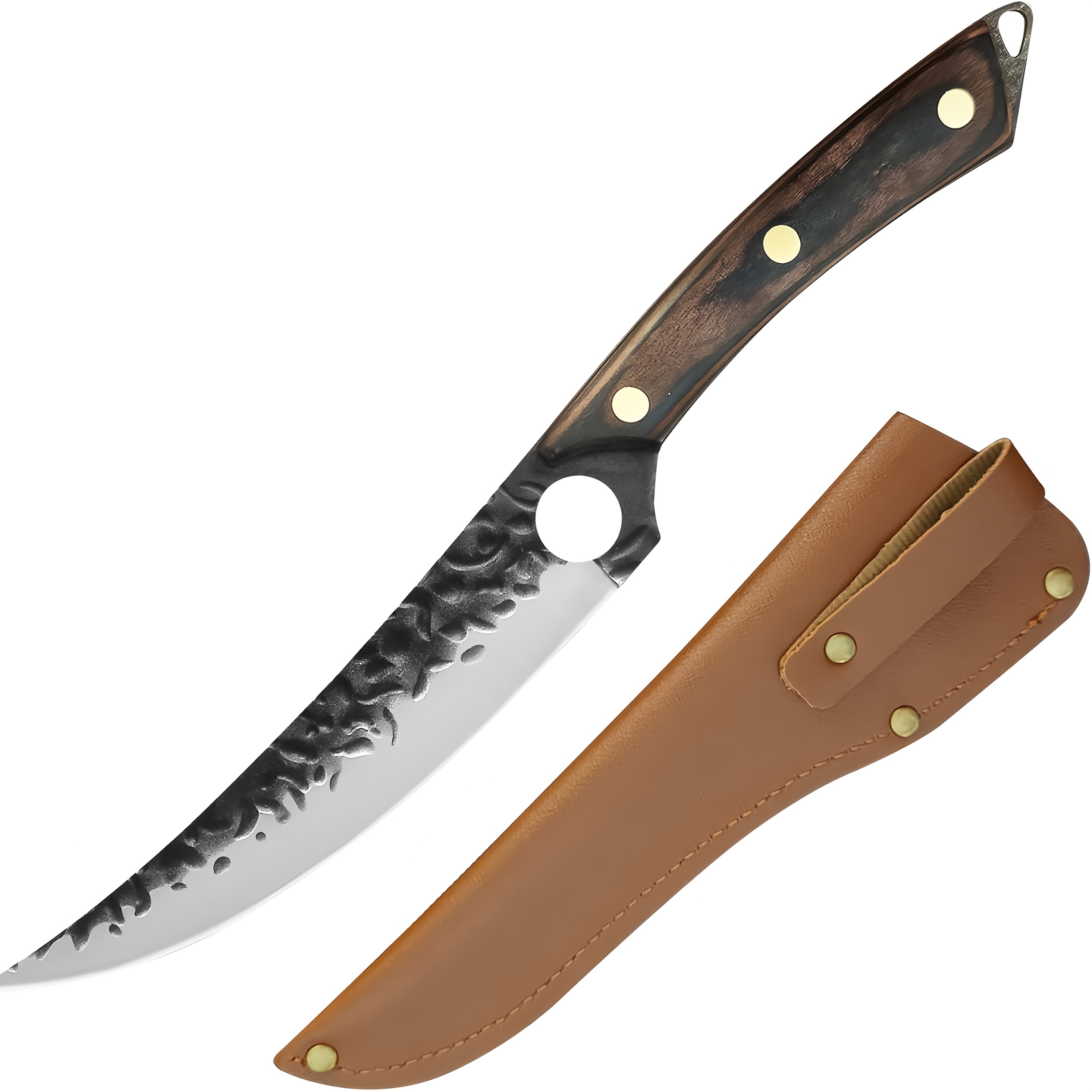 TEMU 1pc Stainless Steel Boning Knife With Knife Sheath Barbecue Knife Fruit Knife Sharp Kitchen Chef Knife Handmade Knife Multipurpose Knife Peeling