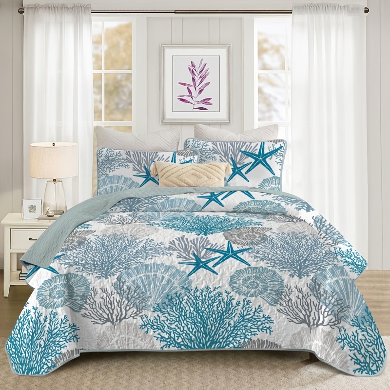 

Quilt Set - Soft, Breathable Bedding Set Includes 1 Quilt /2 Pillowcases, Wrinkle-resistant, Machine Washable, Ideal For All , Queen King Size