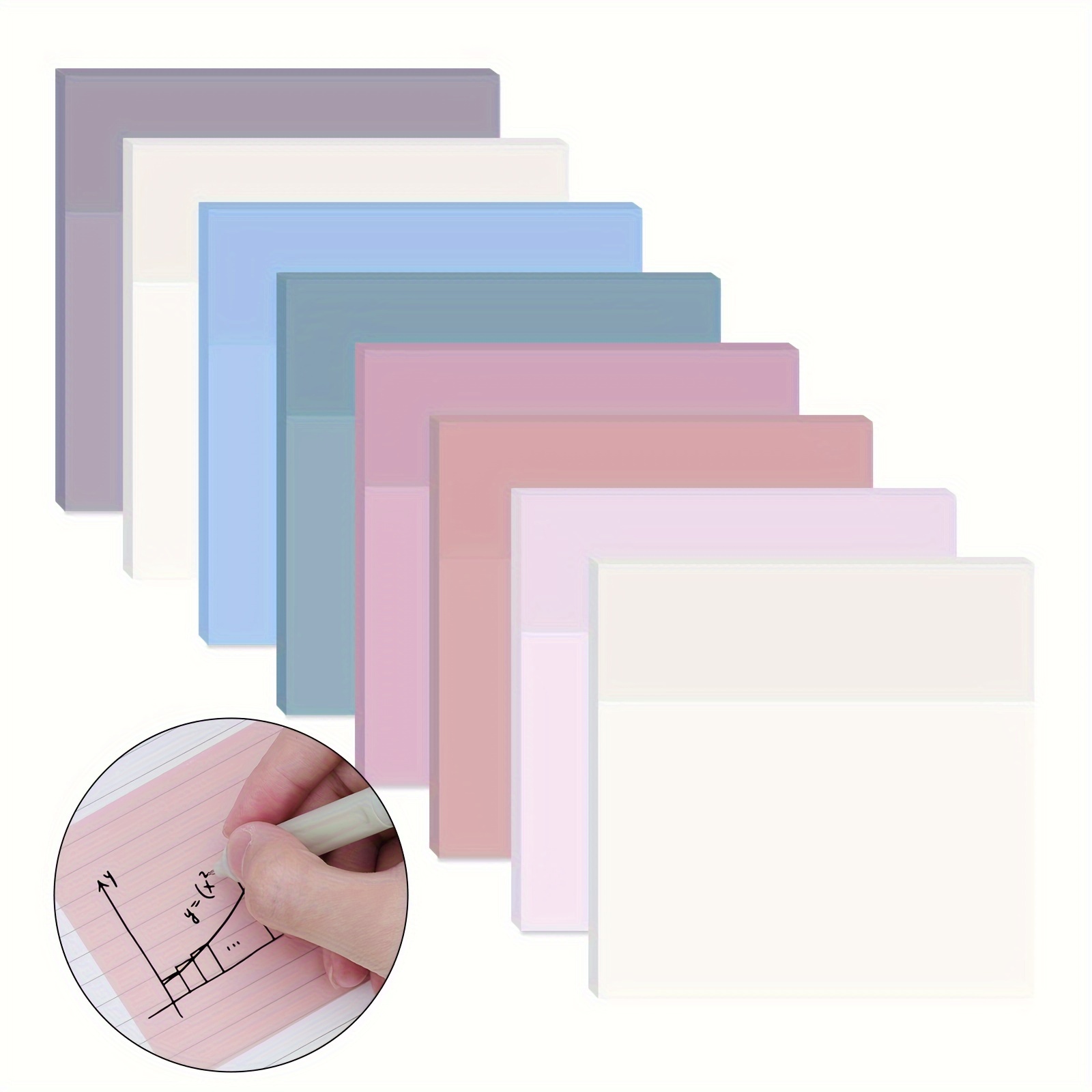 

Superlele 8pcs Clear Sticky Tabs, 3x3 Inches Pastel Transparent , Translucent Page, Flags Book Markers Stickers, For Journaling Study Office School Supplies, Christmas.