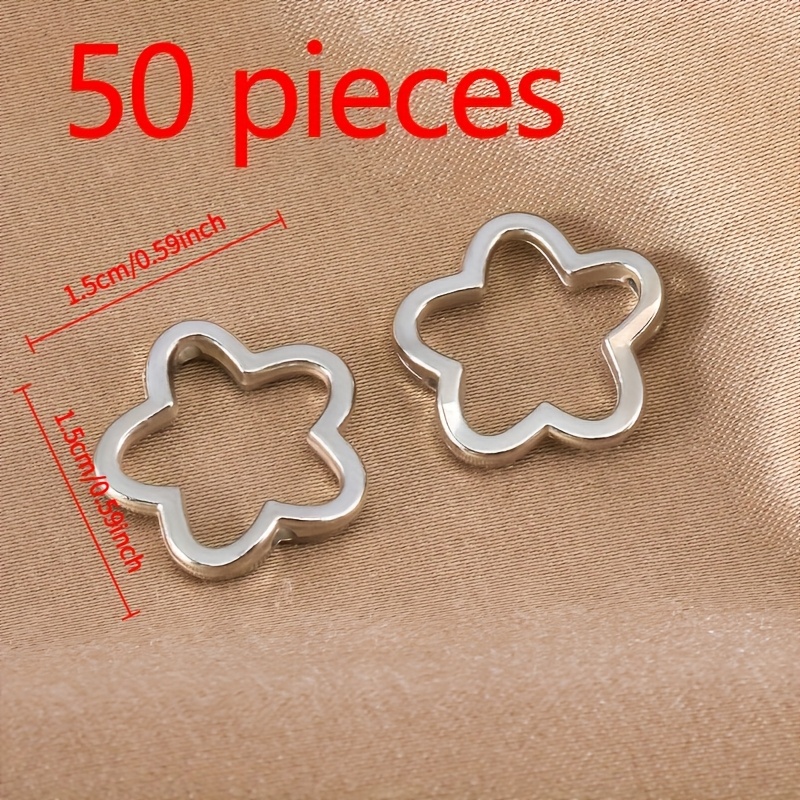 50pcs Fashion Ccb Hollow Piercing Small Flower Beads Bulk Beads Spacer Beads For Diy Necklace Bracelet Jewelry Homemade Decorative Beads Beads Accessories