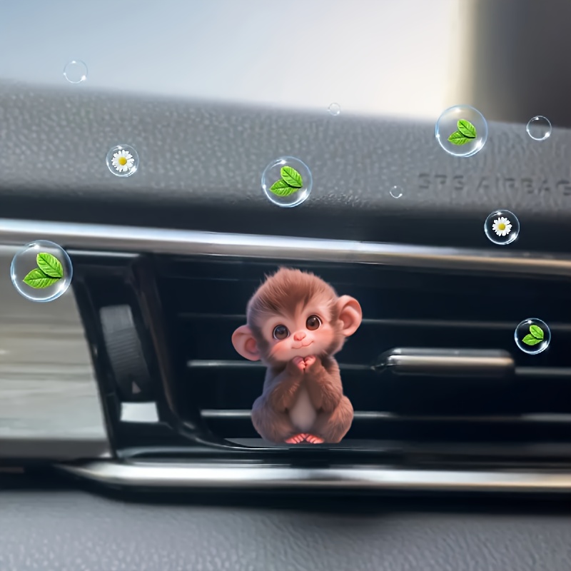 

1pc Cute Cartoon Monkey Pattern Car Air Vent Decoration Clip, Car Freshener, Attractive Car Interior