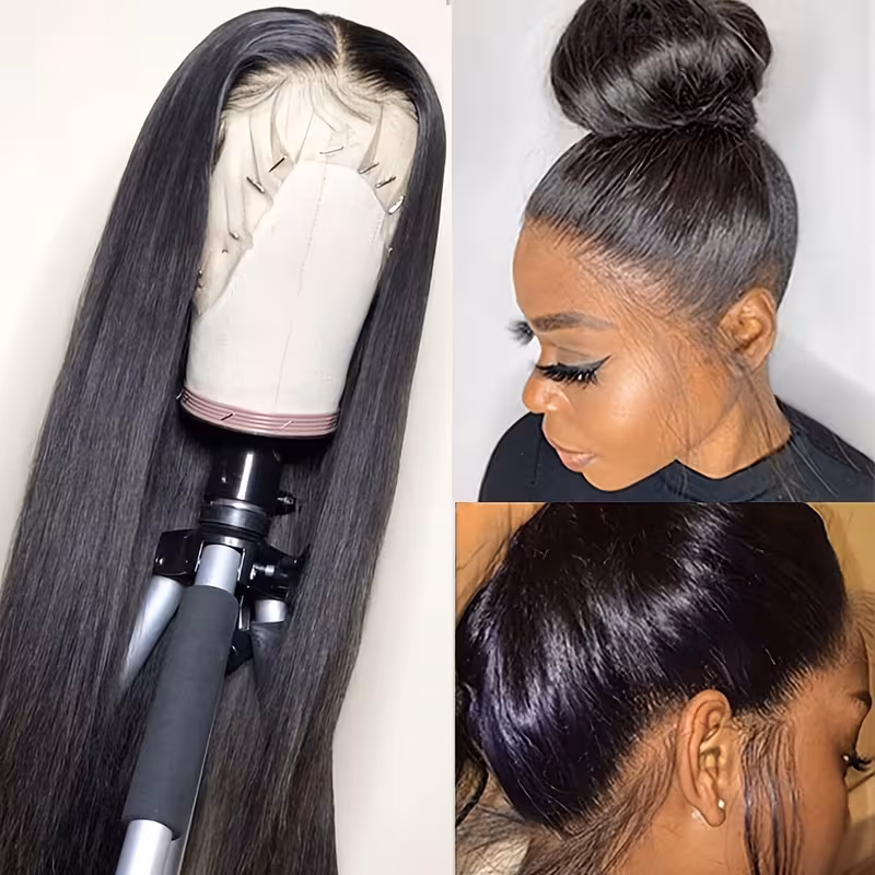 360 Lace Front Wigs for Women Pre Plucked Hair Line 180% Density Heat Resistant Soft Wig HD Lace Glueless Full Lace Synthetic Hair Replacement Wigs for Party Daily Use Wig Accessories