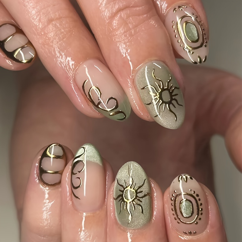 

24 ongles courts de à - Ton un complexe de et d'œil de , d'art ongles amovibles