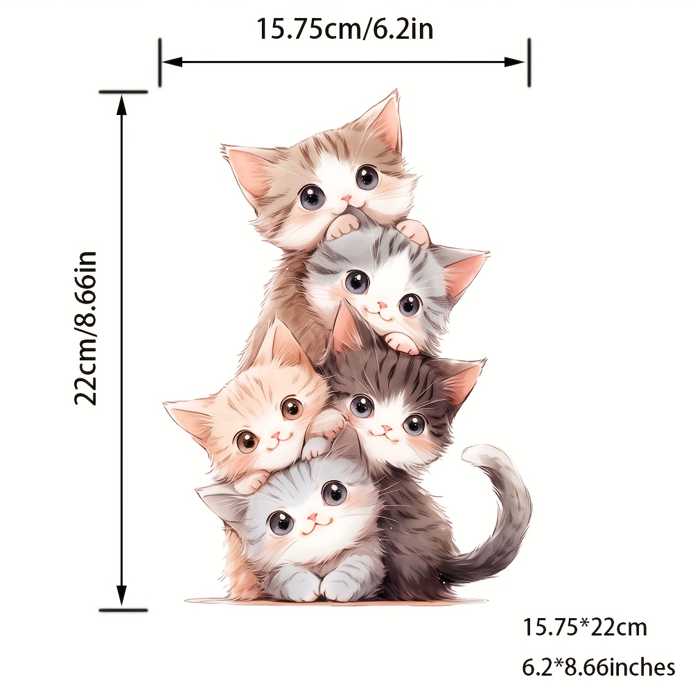 TEMU Adesivi Gattini Carini: Trasferimento Termico per T-Shirt, Felpe, Jeans, Felpini, Zaini, Borse, Cuscini e Cappellini da Baseball Vintage